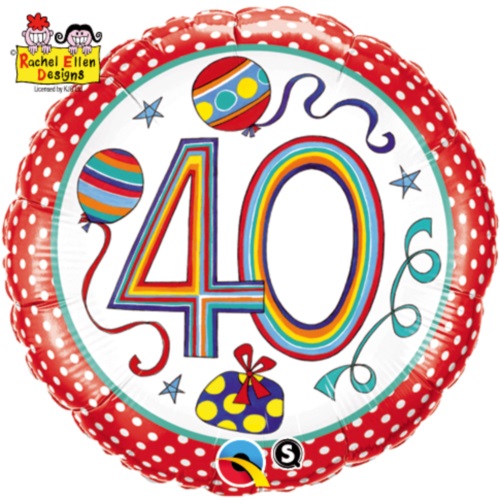 Happy Birthday Rachel Ellen Polka Dots and Stripes 40