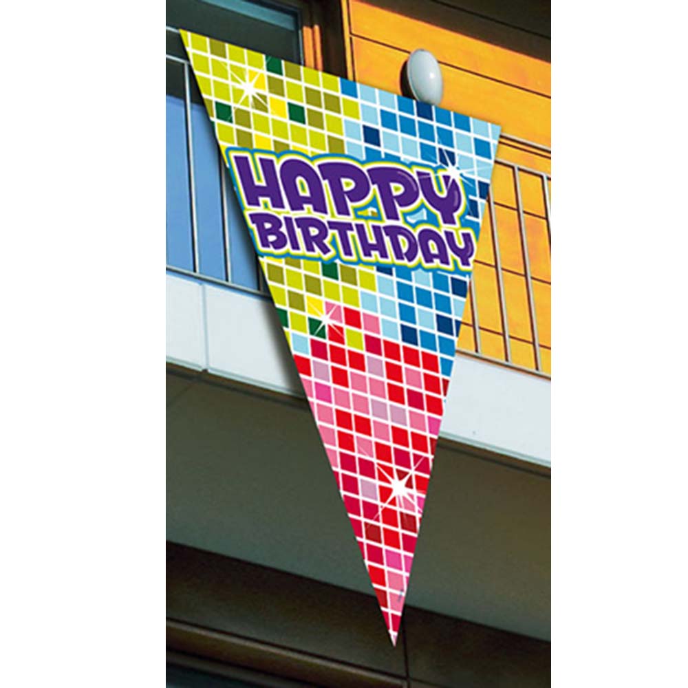 Megawimpel Happy Birthday Blocks 90 x 150 cm
