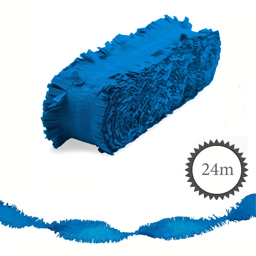 Krepp Girlande 24m blau