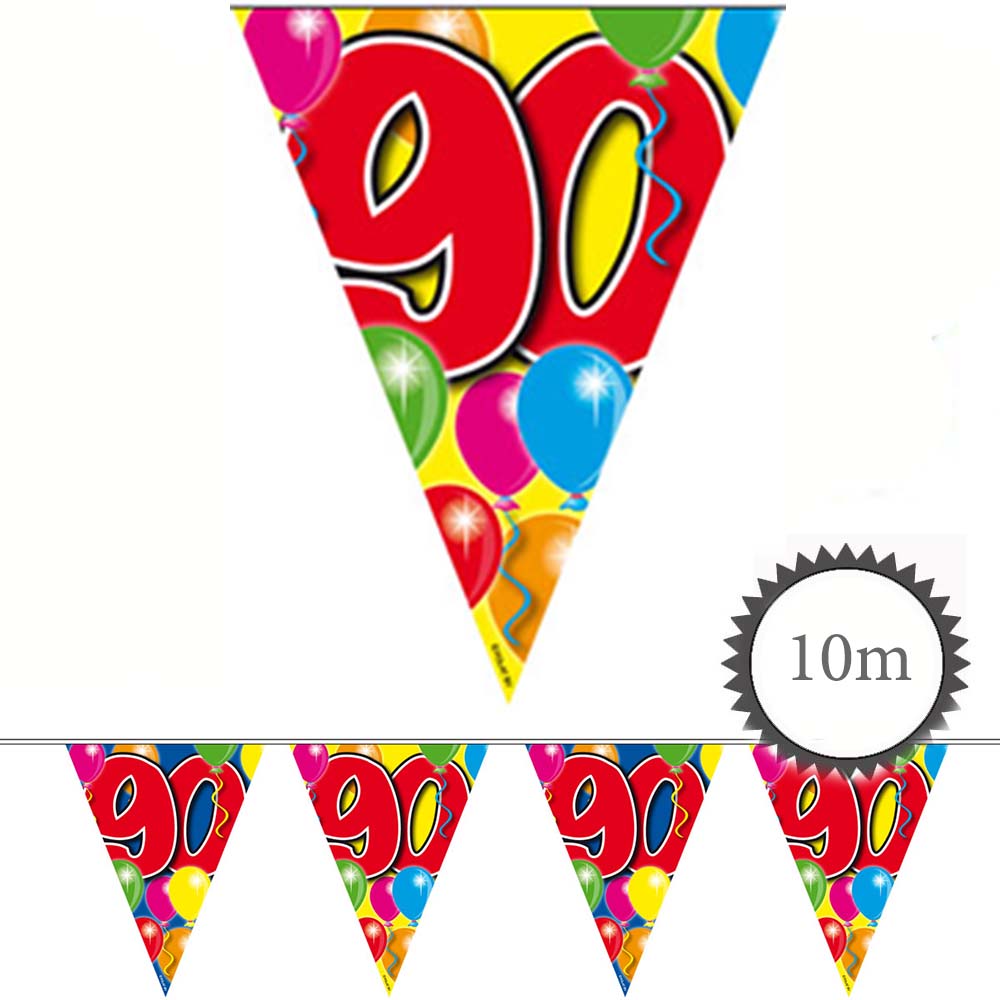 Wimpelkette Ballons 90 Geburtstag 10m