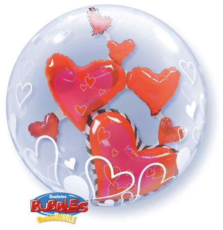 Double-Bubble Lovely Floating Hearts