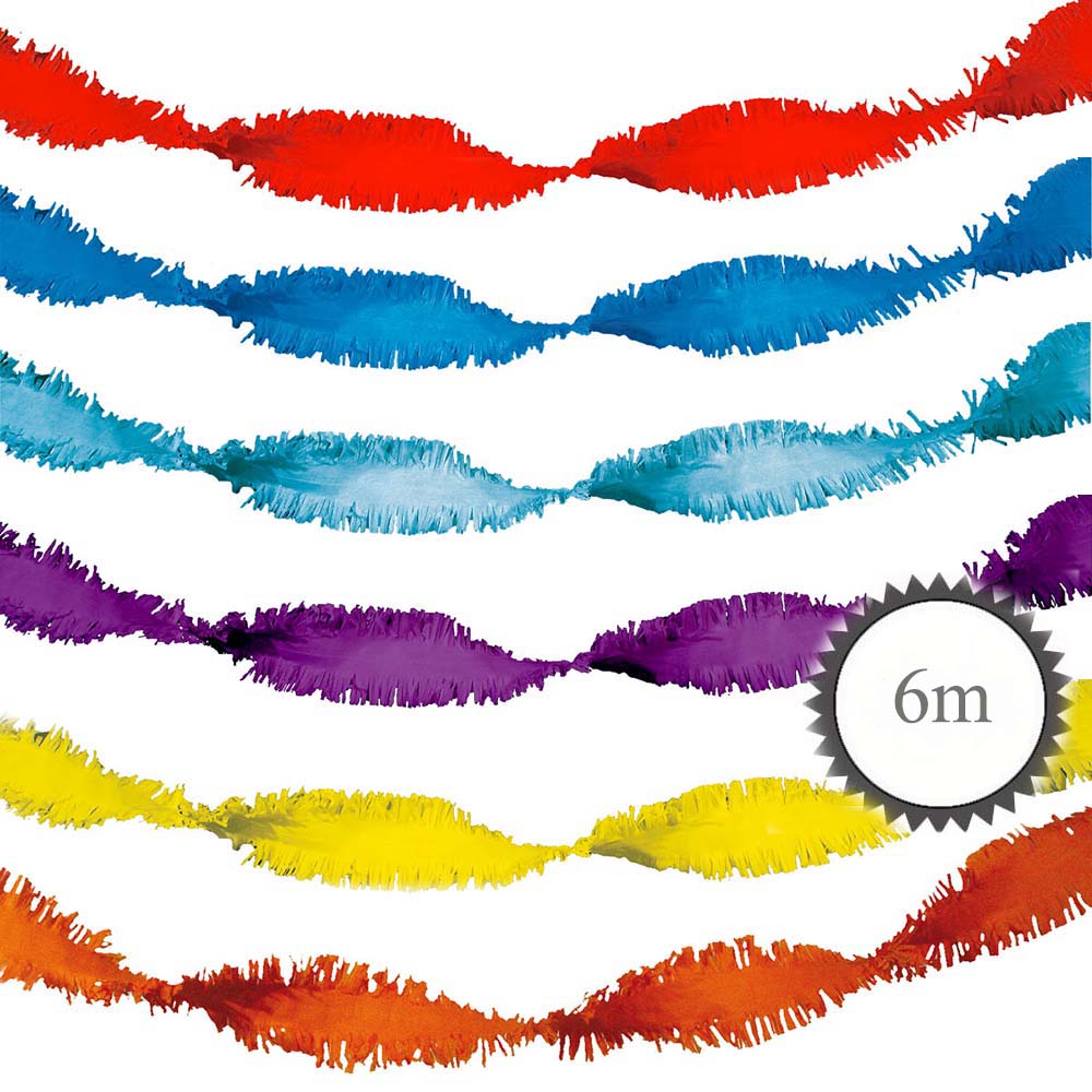 Krepp Girlande verschiedene Farben 6m