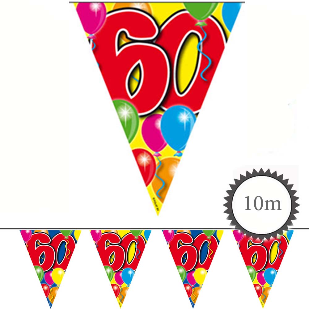 Wimpelkette Ballons 60 Geburtstag 10m