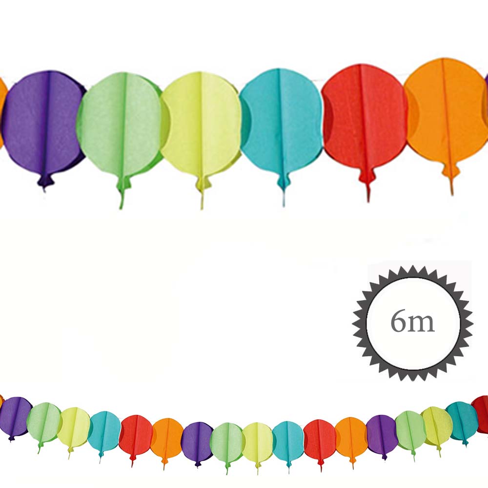 Papier Girlande Luftballonform bunt 6m