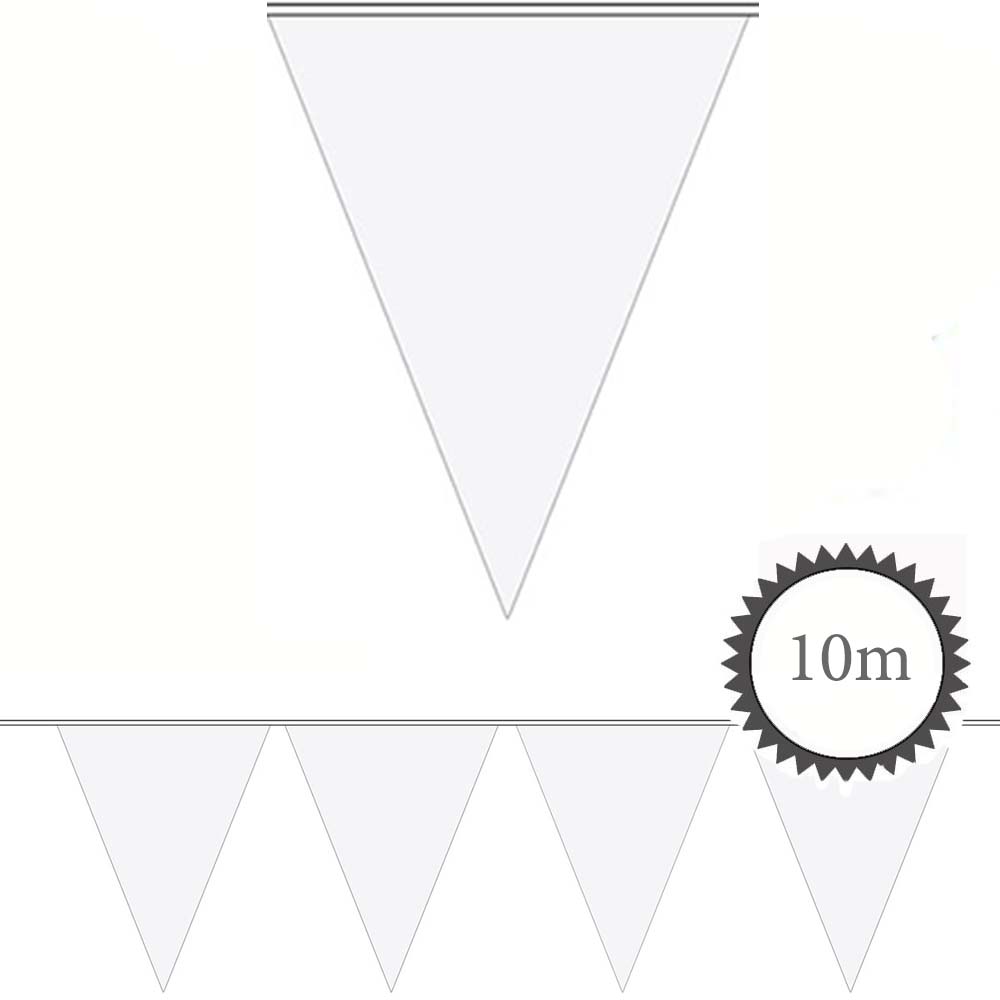 Wimpelkette weiß unifarben 10m