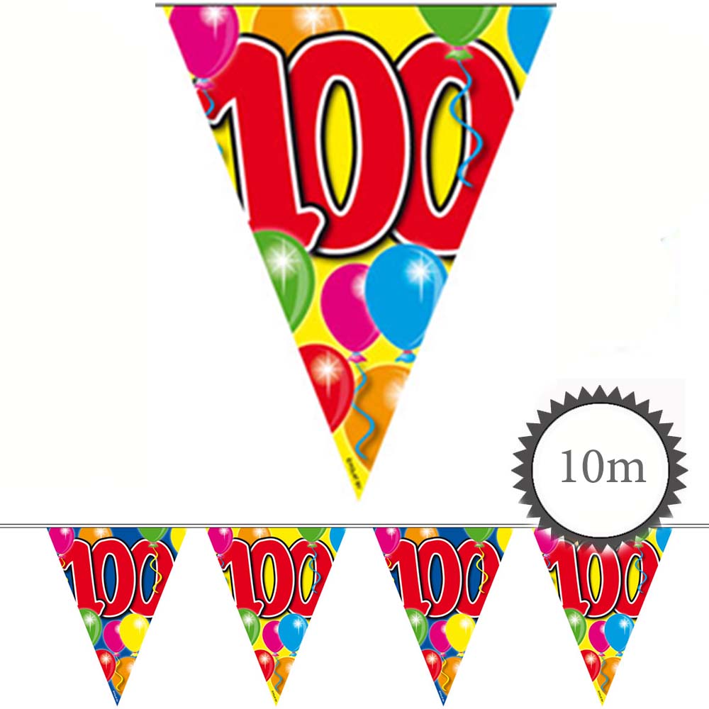Wimpelkette Ballons 100 Geburtstag 10m