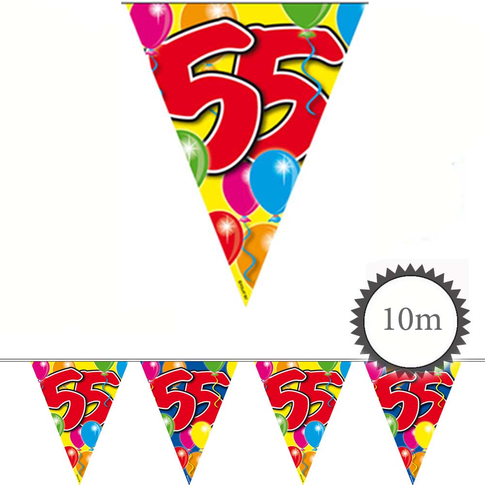 Wimpelkette Ballons 55 Geburtstag 10m
