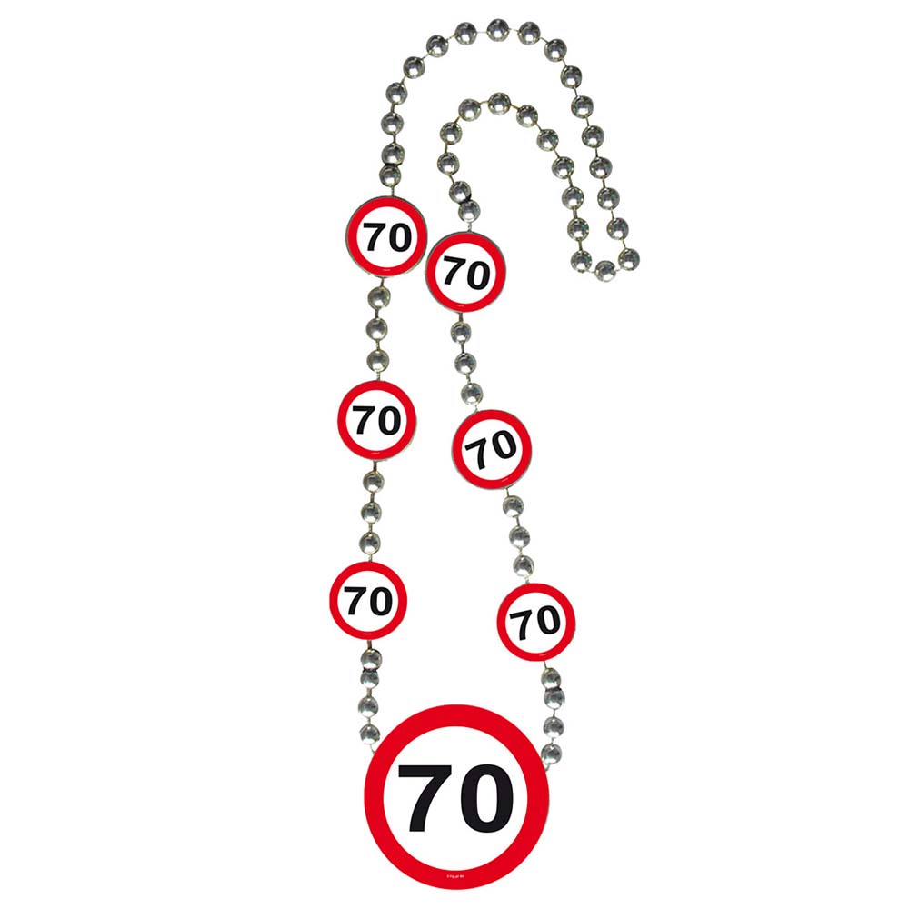 Halskette Verkehrsschild 70 Geburtstag