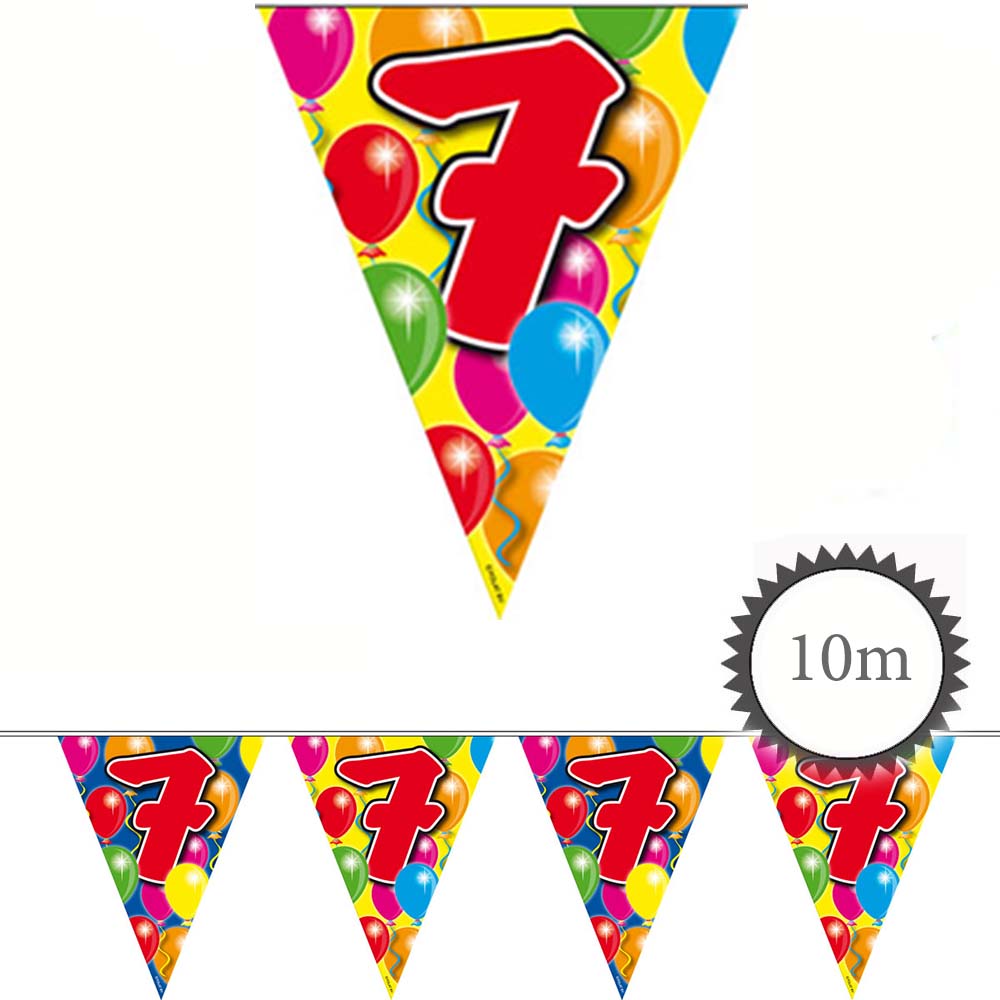 Wimpelkette Ballons 7 Geburtstag 10m