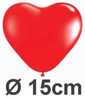100 Herzballons von Qualatex 15cm