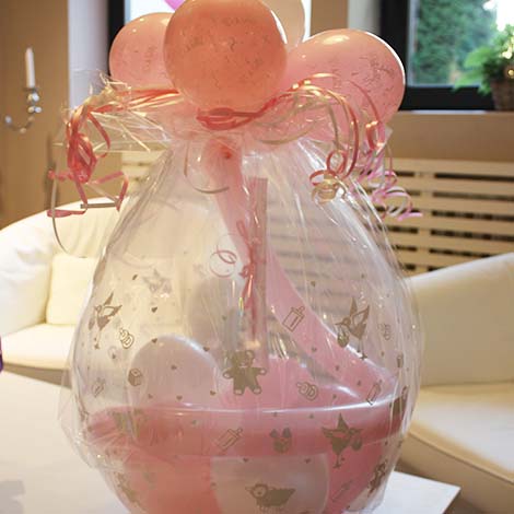 Verpackungsballon Kindergeburt rosa