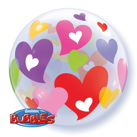 Bubble Colourful Hearts