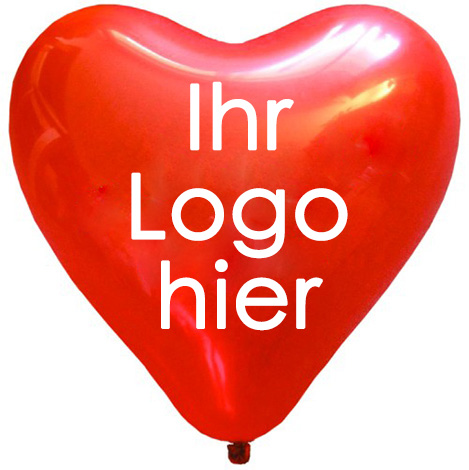Herzballons Druck mit Logo
